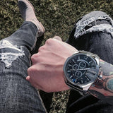 Buy Shop Diesel Mega Chief Chronograph Blue Dial Black Steel Strap Watch For Men - DZ4329 USA Online