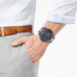 Buy Shop Diesel Mega Chief Chronograph Blue Dial Black Steel Strap Watch For Men - DZ4329 USA Online