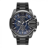 Buy Shop Diesel Mega Chief Chronograph Blue Dial Black Steel Strap Watch For Men - DZ4329 USA Online