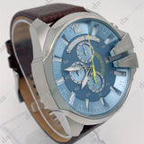 Buy Shop Diesel Mega Chief Chronograph Blue Dial Brown Leather Strap Watch For Men - DZ4281 USA Online