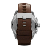 Buy Shop Diesel Mega Chief Chronograph Blue Dial Brown Leather Strap Watch For Men - DZ4281 USA Online