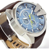 Buy Shop Diesel Mega Chief Chronograph Blue Dial Brown Leather Strap Watch For Men - DZ4281 USA Online