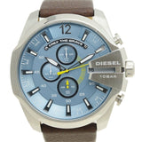 Buy Shop Diesel Mega Chief Chronograph Blue Dial Brown Leather Strap Watch For Men - DZ4281 USA Online