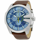 Buy Shop Diesel Mega Chief Chronograph Blue Dial Brown Leather Strap Watch For Men - DZ4281 USA Online