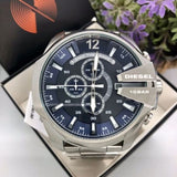 Buy Shop Diesel Mega Chief Chronograph Blue Dial Silver Steel Strap Watch For Men - DZ4417 USA Online