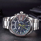 Buy Shop Diesel Mega Chief Chronograph Blue Dial Silver Steel Strap Watch For Men - DZ4465 USA Online