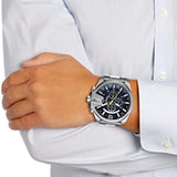 Buy Shop Diesel Mega Chief Chronograph Blue Dial Silver Steel Strap Watch For Men - DZ4465 USA Online