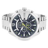 Buy Shop Diesel Mega Chief Chronograph Blue Dial Silver Steel Strap Watch For Men - DZ4465 USA Online