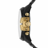 Buy Shop Diesel Mega Chief Chronograph Gold Dial Black Steel Strap Watch For Men - DZ4485 USA Online
