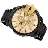 Buy Shop Diesel Mega Chief Chronograph Gold Dial Black Steel Strap Watch For Men - DZ4485 USA Online