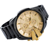 Buy Shop Diesel Mega Chief Chronograph Gold Dial Black Steel Strap Watch For Men - DZ4485 USA Online