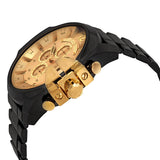 Buy Shop Diesel Mega Chief Chronograph Gold Dial Black Steel Strap Watch For Men - DZ4485 USA Online