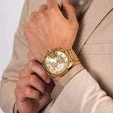 Buy Shop Diesel Mega Chief Chronograph Gold Dial Gold Steel Strap Watch For Men - DZ4360 USA Online