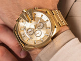 Buy Shop Diesel Mega Chief Chronograph Gold Dial Gold Steel Strap Watch For Men - DZ4360 USA Online