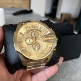 Buy Shop Diesel Mega Chief Chronograph Gold Dial Gold Steel Strap Watch For Men - DZ4360 USA Online