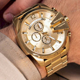 Buy Shop Diesel Mega Chief Chronograph Gold Dial Gold Steel Strap Watch For Men - DZ4360 USA Online
