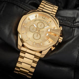 Buy Shop Diesel Mega Chief Chronograph Gold Dial Gold Steel Strap Watch For Men - DZ4360 USA Online