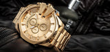 Buy Shop Diesel Mega Chief Chronograph Gold Dial Gold Steel Strap Watch For Men - DZ4360 USA Online
