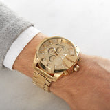 Buy Shop Diesel Mega Chief Chronograph Gold Dial Gold Steel Strap Watch For Men - DZ4360 USA Online