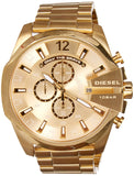 Buy Shop Diesel Mega Chief Chronograph Gold Dial Gold Steel Strap Watch For Men - DZ4360 USA Online
