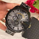 Buy Shop Diesel Mega Chief Chronograph Grey Dial Black Steel Strap Watch For Men - DZ4479 USA Online