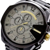 Buy Shop Diesel Mega Chief Chronograph Grey Dial Black Steel Strap Watch For Men - DZ4479 USA Online