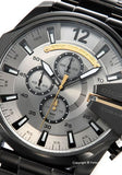 Buy Shop Diesel Mega Chief Chronograph Grey Dial Black Steel Strap Watch For Men - DZ4479 USA Online