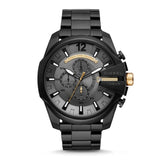 Buy Shop Diesel Mega Chief Chronograph Grey Dial Black Steel Strap Watch For Men - DZ4479 USA Online