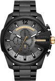 Buy Shop Diesel Mega Chief Chronograph Grey Dial Black Steel Strap Watch For Men - DZ4479 USA Online