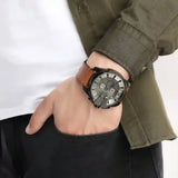 Buy Shop Diesel Mega Chief Chronograph Grey Dial Brown Leather Strap Watch For Men - DZ4463 USA Online