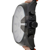 Buy Shop Diesel Mega Chief Chronograph Grey Dial Brown Leather Strap Watch For Men - DZ4463 USA Online