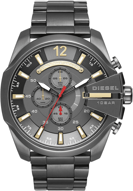 Buy Shop Diesel Mega Chief Chronograph Grey Dial Grey Steel Strap Watch For Men - DZ4421 USA Online