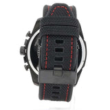 Buy Shop Diesel Mega Chief Chronograph Silver Dial Black Leather Strap Watch For Men - DZ4512 USA Online