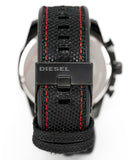 Buy Shop Diesel Mega Chief Chronograph Silver Dial Black Leather Strap Watch For Men - DZ4512 USA Online