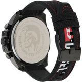 Buy Shop Diesel Mega Chief Chronograph Silver Dial Black Leather Strap Watch For Men - DZ4512 USA Online