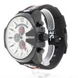 Buy Shop Diesel Mega Chief Chronograph Silver Dial Black Leather Strap Watch For Men - DZ4512 USA Online
