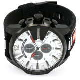 Buy Shop Diesel Mega Chief Chronograph Silver Dial Black Leather Strap Watch For Men - DZ4512 USA Online