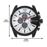 Buy Shop Diesel Mega Chief Chronograph Silver Dial Black Leather Strap Watch For Men - DZ4512 USA Online