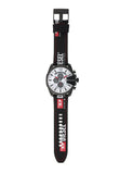 Buy Shop Diesel Mega Chief Chronograph Silver Dial Black Leather Strap Watch For Men - DZ4512 USA Online