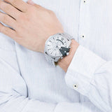Buy Shop Diesel Mega Chief Chronograph Silver Dial Silver Steel Strap Watch For Men - DZ4501 USA Online