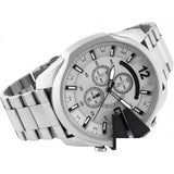 Buy Shop Diesel Mega Chief Chronograph Silver Dial Silver Steel Strap Watch For Men - DZ4501 USA Online