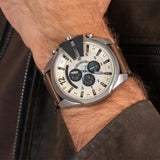 Buy Shop Diesel Mega Chief Chronograph White Dial Brown Leather Strap Watch For Men - DZ4280 USA Online