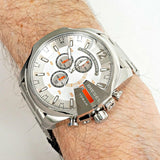 Buy Shop Diesel Mega Chief Chronograph White Dial Silver Steel Strap Watch For Men - DZ4328 USA Online