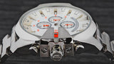 Buy Shop Diesel Mega Chief Chronograph White Dial Silver Steel Strap Watch For Men - DZ4328 USA Online
