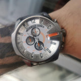 Buy Shop Diesel Mega Chief Chronograph White Dial Silver Steel Strap Watch For Men - DZ4328 USA Online