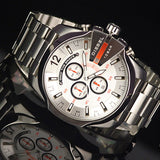 Buy Shop Diesel Mega Chief Chronograph White Dial Silver Steel Strap Watch For Men - DZ4328 USA Online
