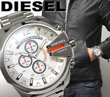 Buy Shop Diesel Mega Chief Chronograph White Dial Silver Steel Strap Watch For Men - DZ4328 USA Online
