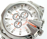Buy Shop Diesel Mega Chief Chronograph White Dial Silver Steel Strap Watch For Men - DZ4328 USA Online