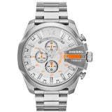 Buy Shop Diesel Mega Chief Chronograph White Dial Silver Steel Strap Watch For Men - DZ4328 USA Online