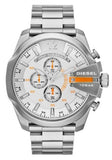 Buy Shop Diesel Mega Chief Chronograph White Dial Silver Steel Strap Watch For Men - DZ4328 USA Online